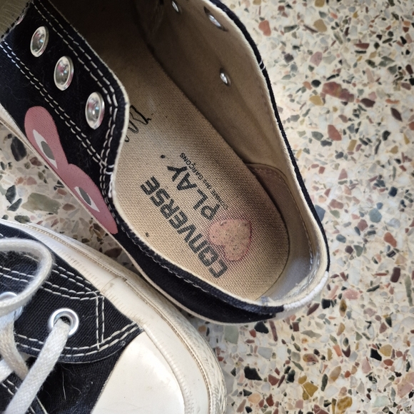 Comme Des Garcons Converse Womens 9 Black Low Top Sneakers - Picture 5 of 12